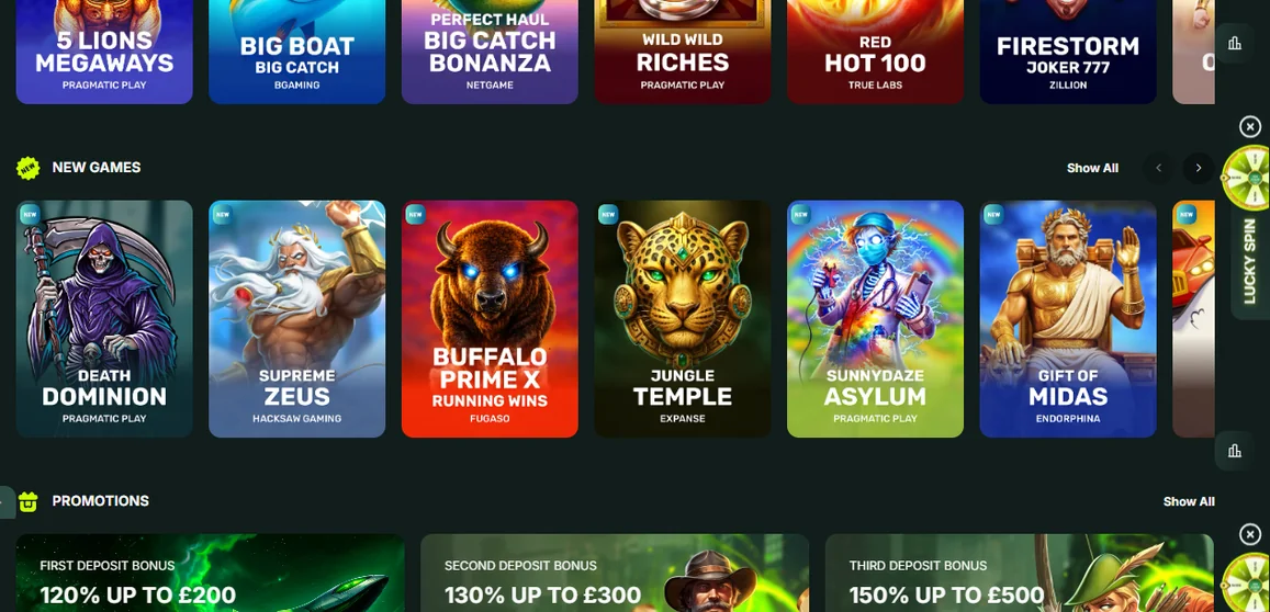 Spin new game releases